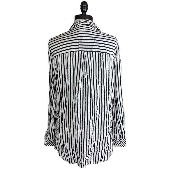 Zara trf collection black and white striped blouse Size m new with tags - Picture 6 of 9
